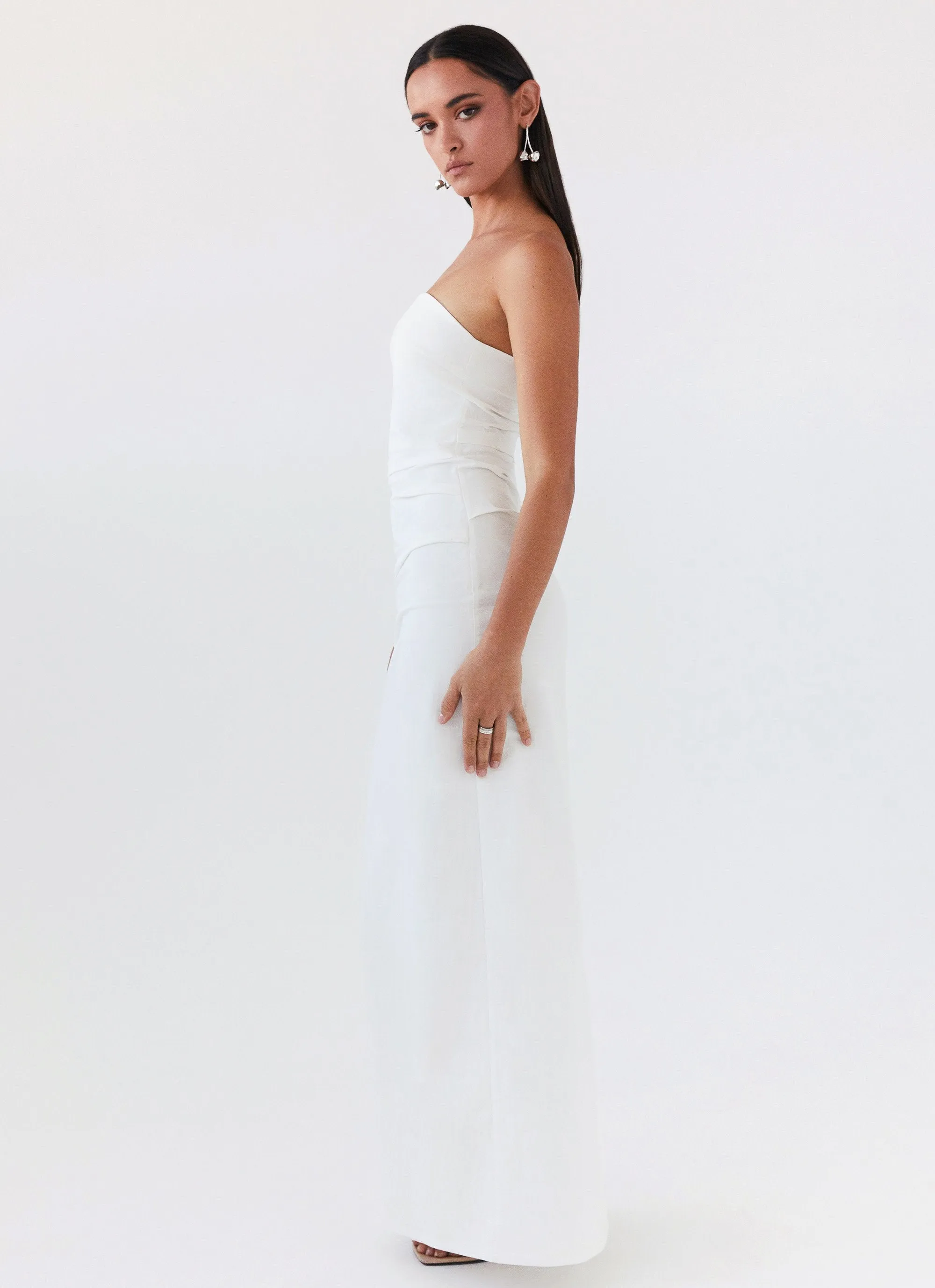 Danielle Strapless Maxi Dress - White sold by Peppermayo product image thumbnail 3