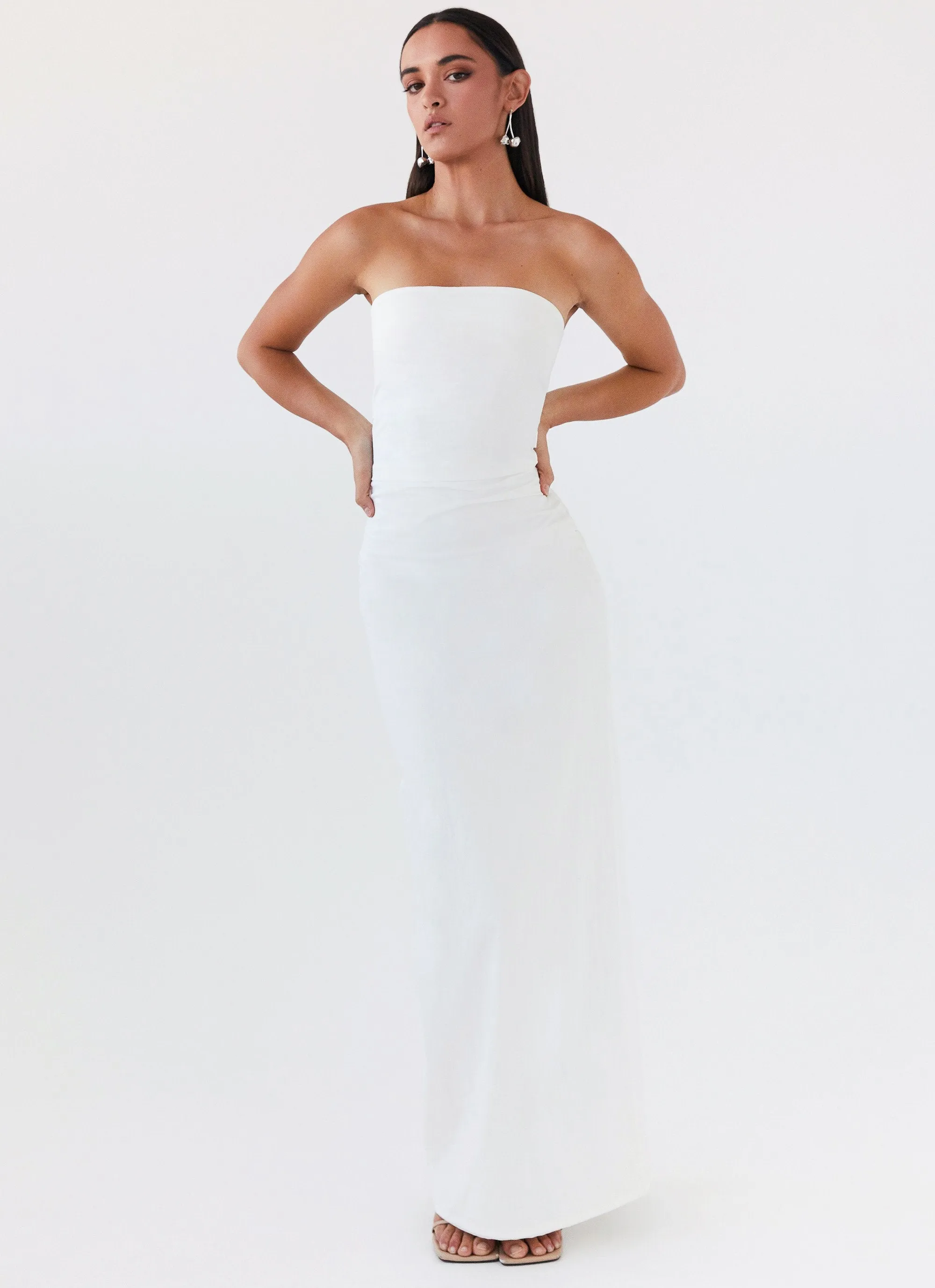 Danielle Strapless Maxi Dress - White sold by Peppermayo product image thumbnail 5