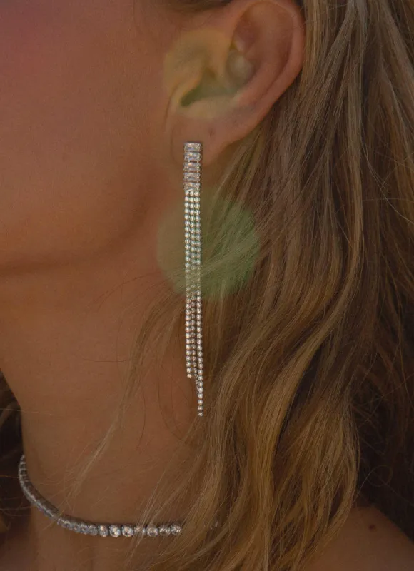 Mirrorball Diamante Earrings - Silver sold by Peppermayo