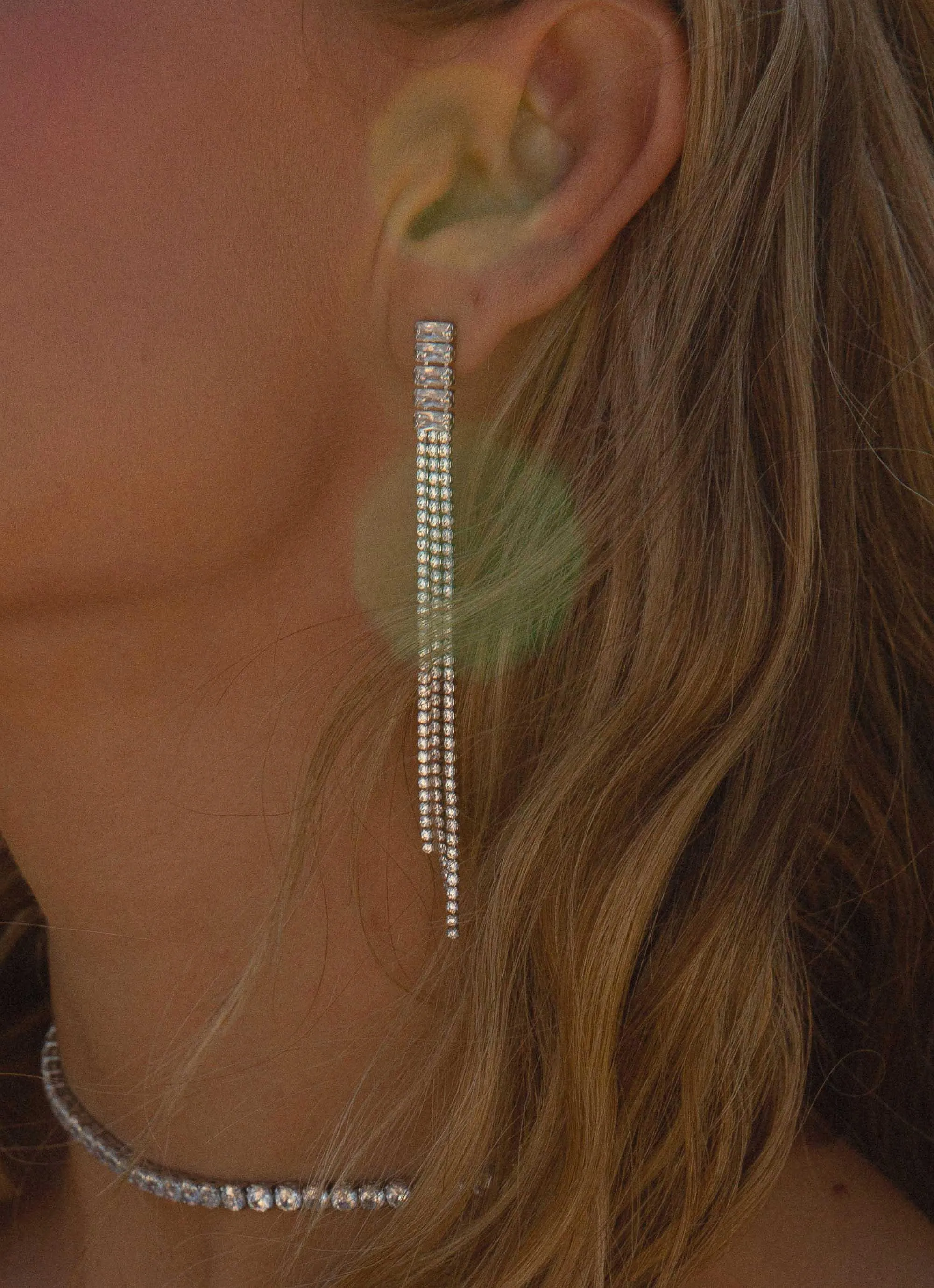 Mirrorball Diamante Earrings - Silver sold by Peppermayo