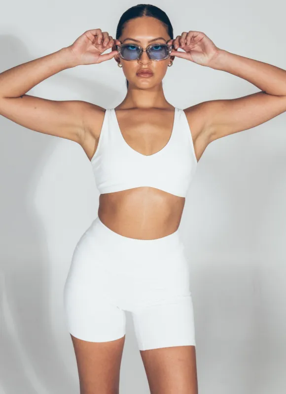 Pippa Crop - Ribbed White sold by Peppermayo