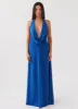 Elysia Chiffon Maxi Dress - Cobalt sold by Peppermayo