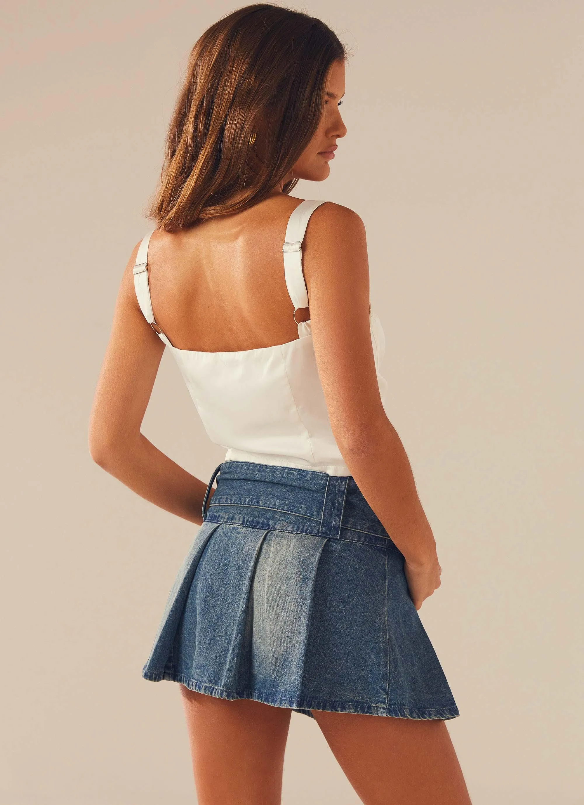 No Angel Denim Mini Skirt - Washed Blue sold by Peppermayo product image thumbnail 5