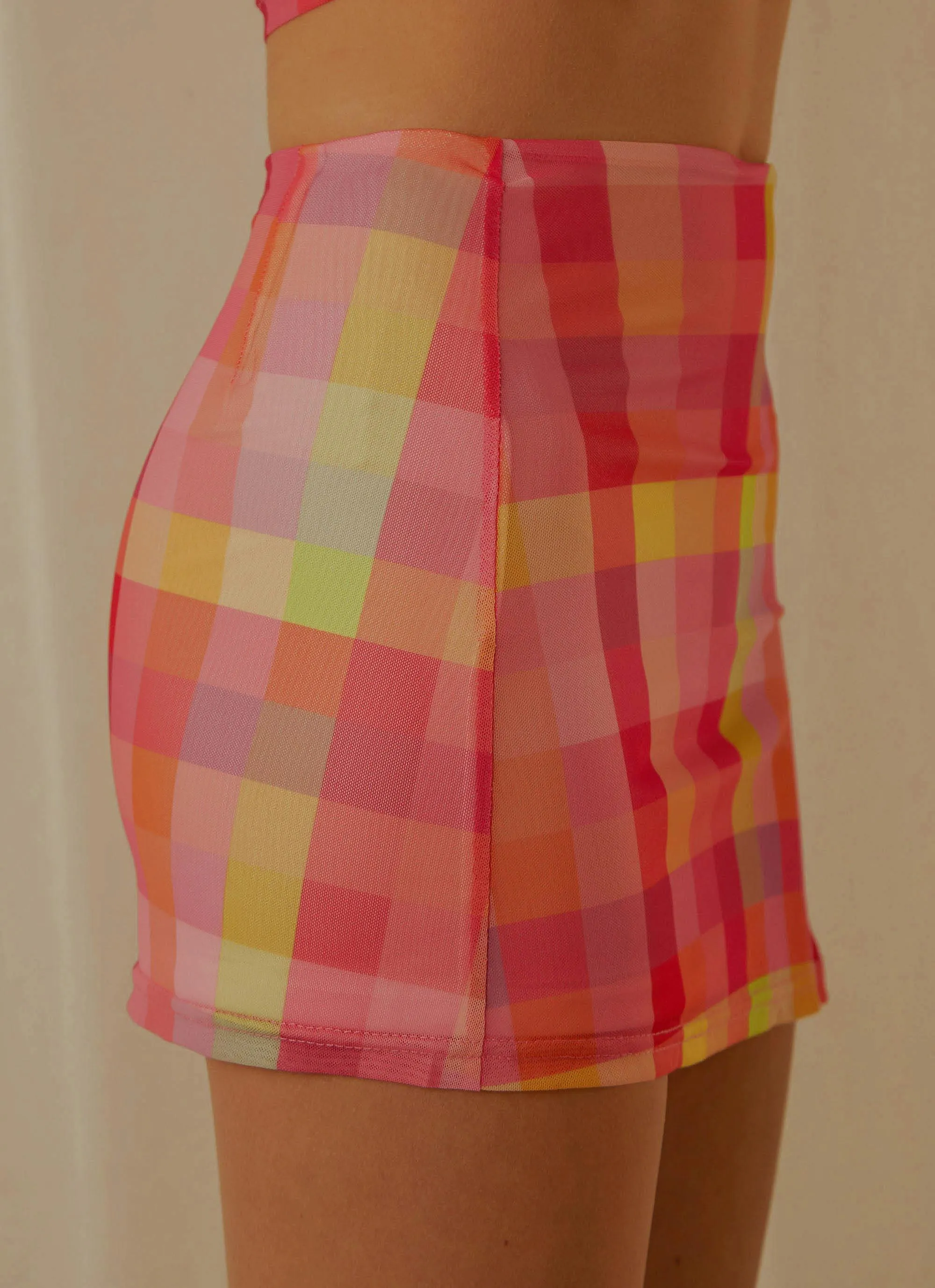 It Girl Mesh Mini Skirt - Summer Check sold by Peppermayo product image thumbnail 4