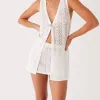 Capri Glow Knit Skirt - White sold by Peppermayo