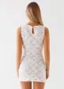 Candace Mini Dress - White sold by Peppermayo