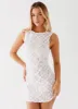 Candace Mini Dress - White sold by Peppermayo