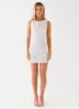Candace Mini Dress - White sold by Peppermayo