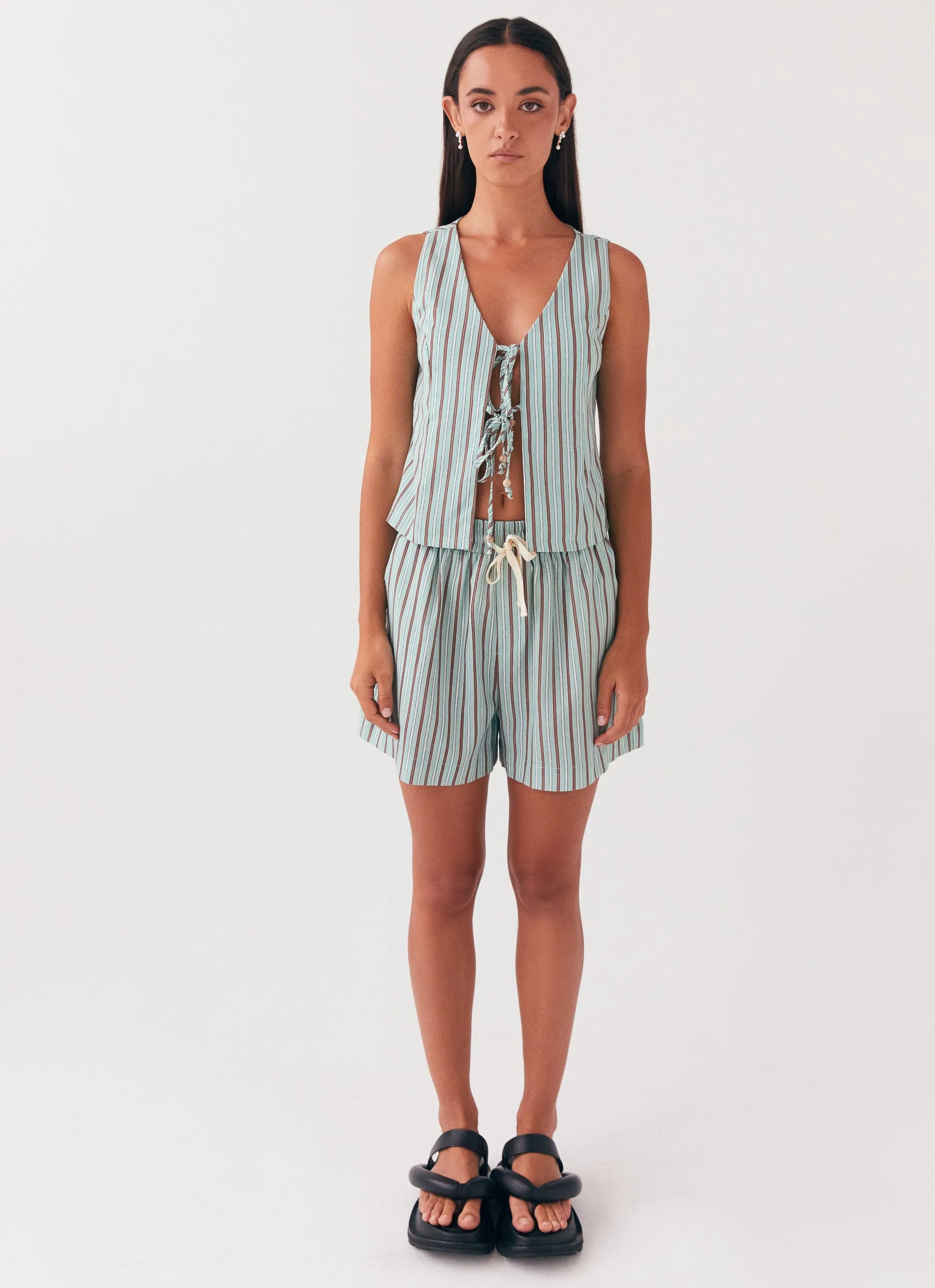 Tina Linen Vest Top - Coastal Stripe sold by Peppermayo product image thumbnail 2