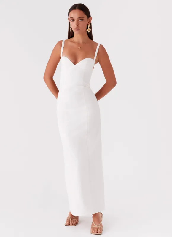 Naomi Backless Maxi Dress - Off White sold by Peppermayo