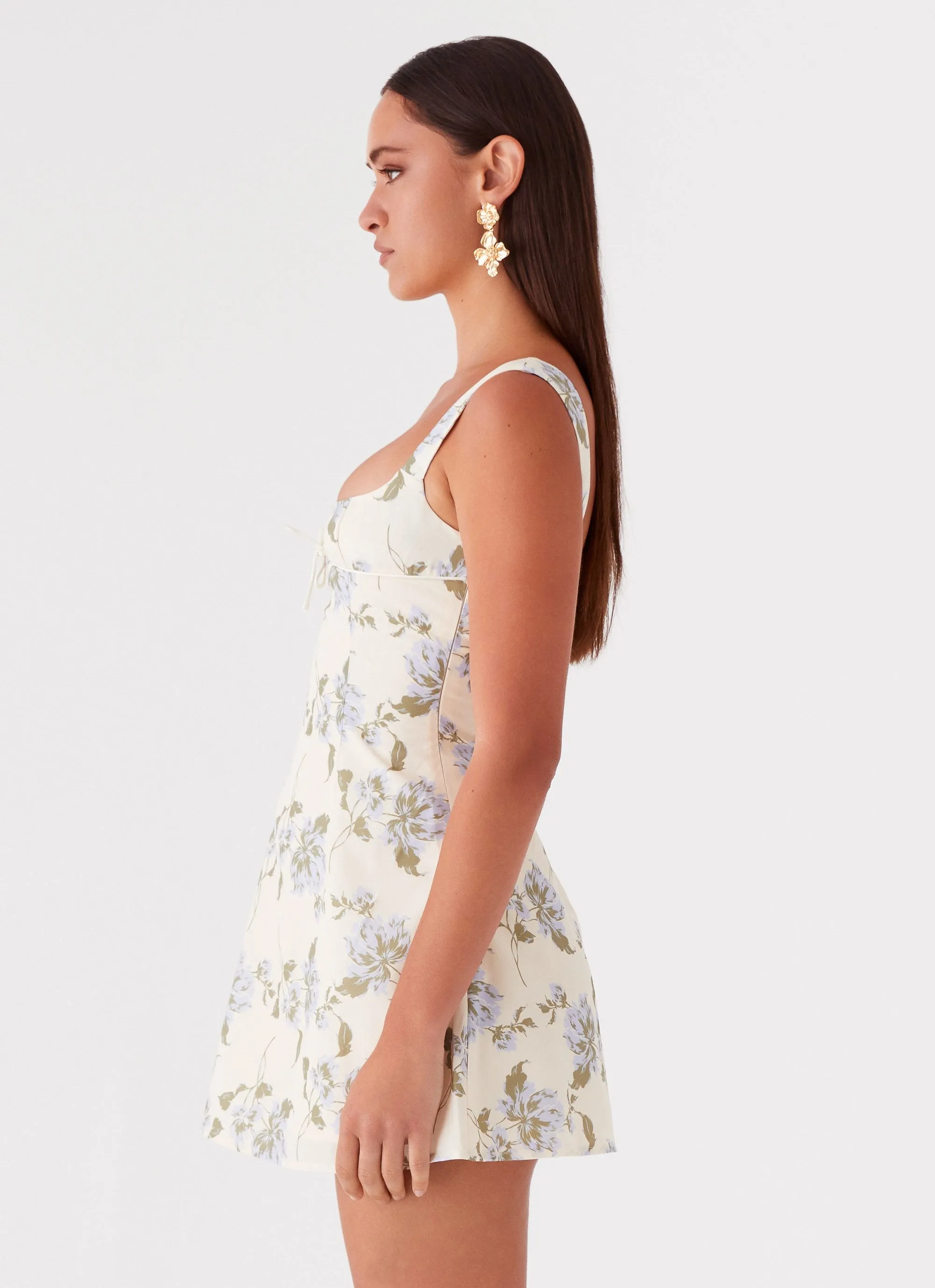 Cadence Mini Dress - Yellow Purple Floral sold by Peppermayo product image thumbnail 4