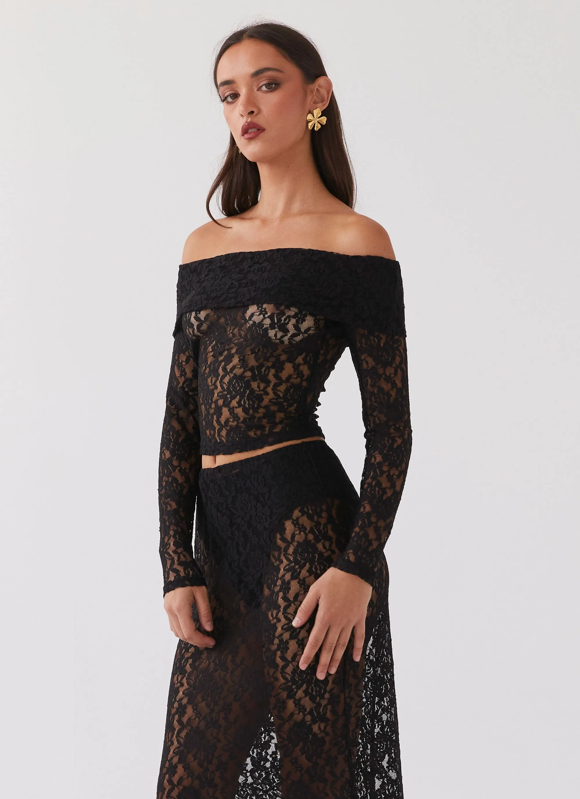 Zephyra Lace Long Sleeve Top - Black sold by Peppermayo product image thumbnail 5