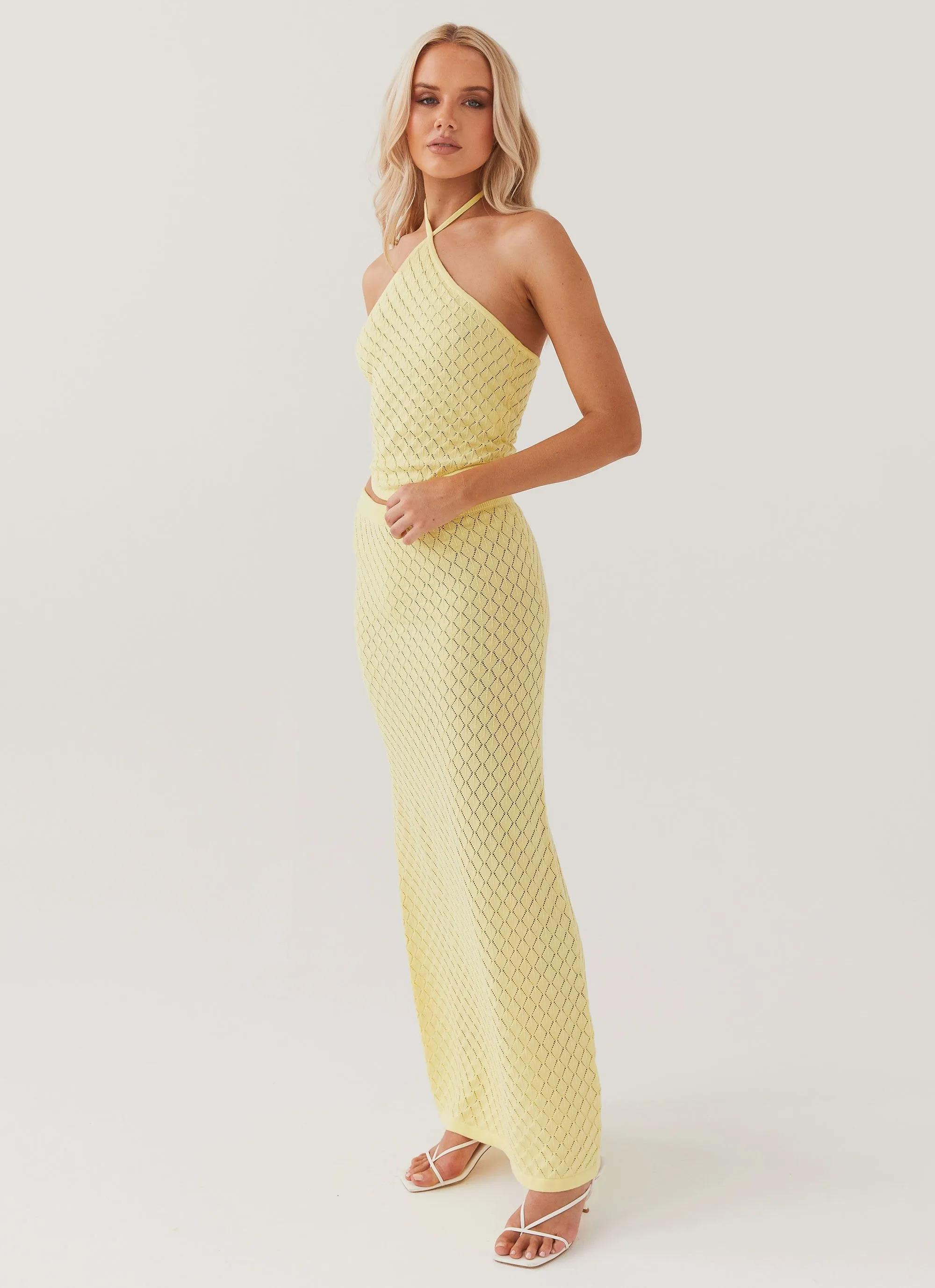 Amanza Knit Maxi Skirt - Lemon sold by Peppermayo product image thumbnail 4