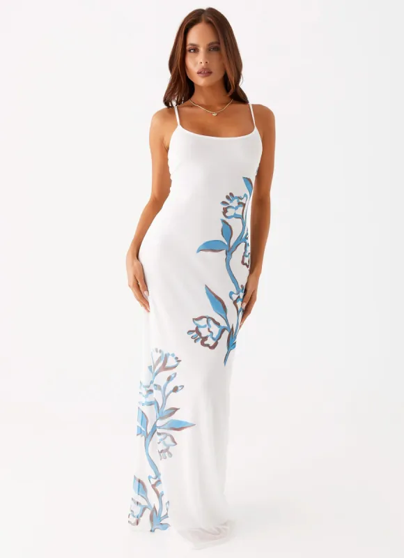Orla Maxi Dress - Blue Floral sold by Peppermayo