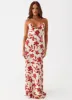 Cecily Maxi Dress - Red Green Floral sold by Peppermayo