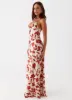 Cecily Maxi Dress - Red Green Floral sold by Peppermayo