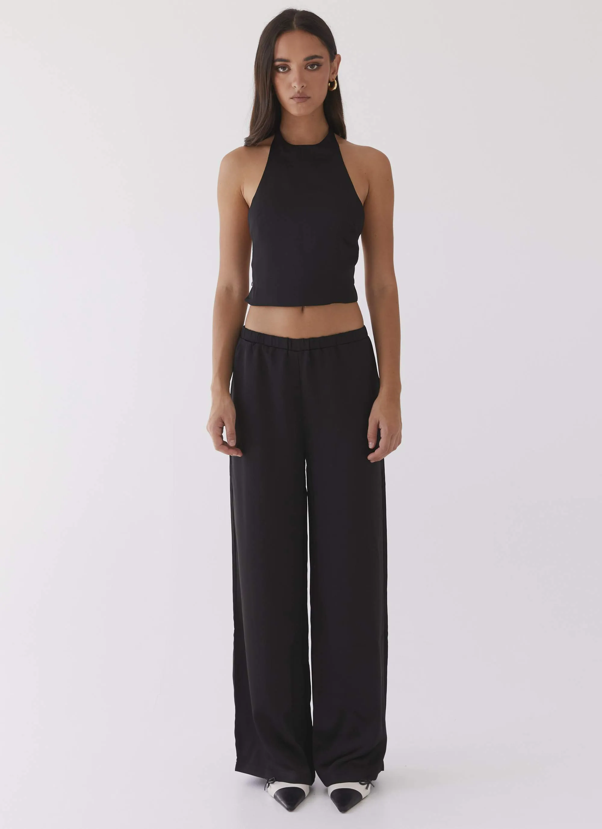 Bree Satin Halterneck Top - Black sold by Peppermayo product image thumbnail 2