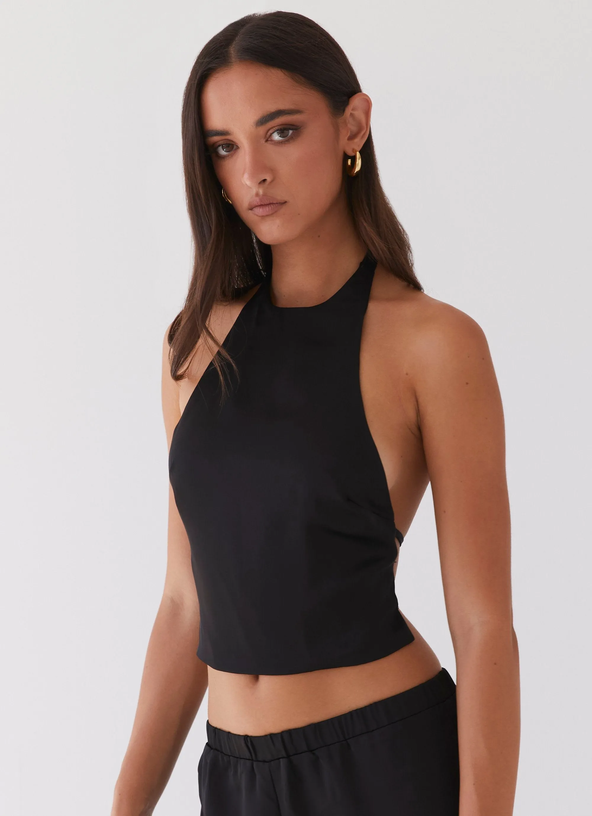 Bree Satin Halterneck Top - Black sold by Peppermayo product image thumbnail 4