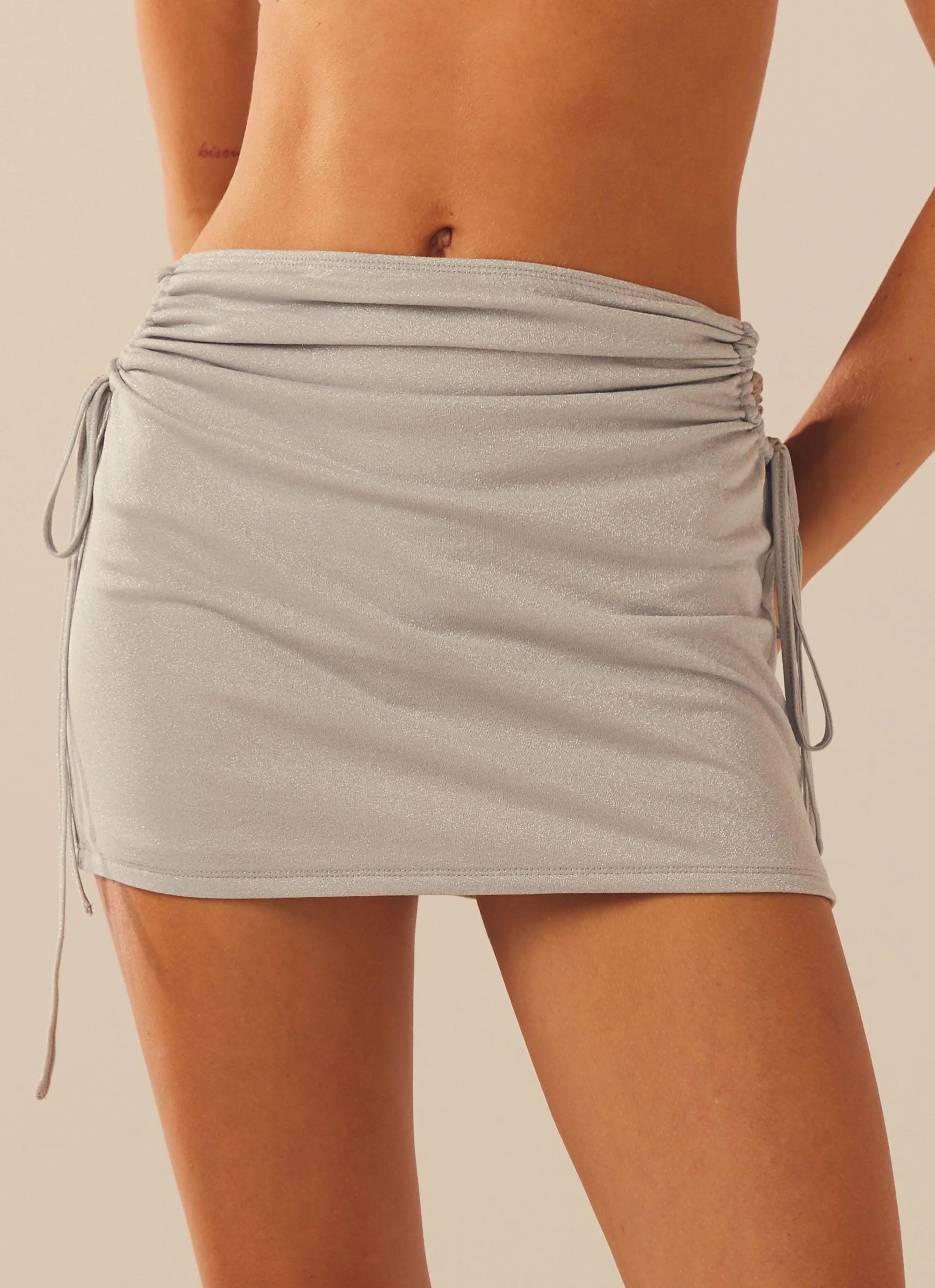 Glitter Bomb Mini Skirt - Silver Glitz sold by Peppermayo product image thumbnail 2