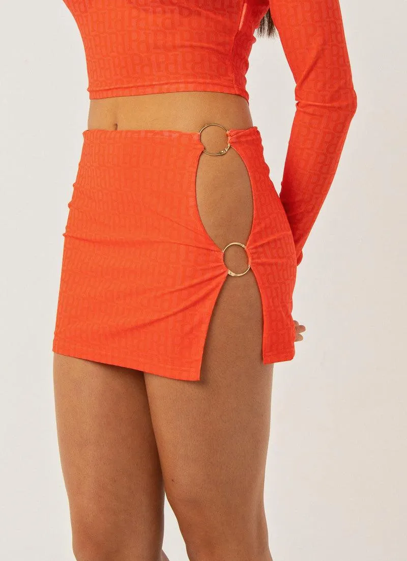 Lucky Break Mesh Skirt - Tangerine Monogram sold by Peppermayo product image thumbnail 3