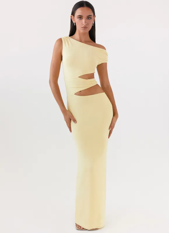 Margot One Shoulder Maxi Dress - Yellow sold by Peppermayo