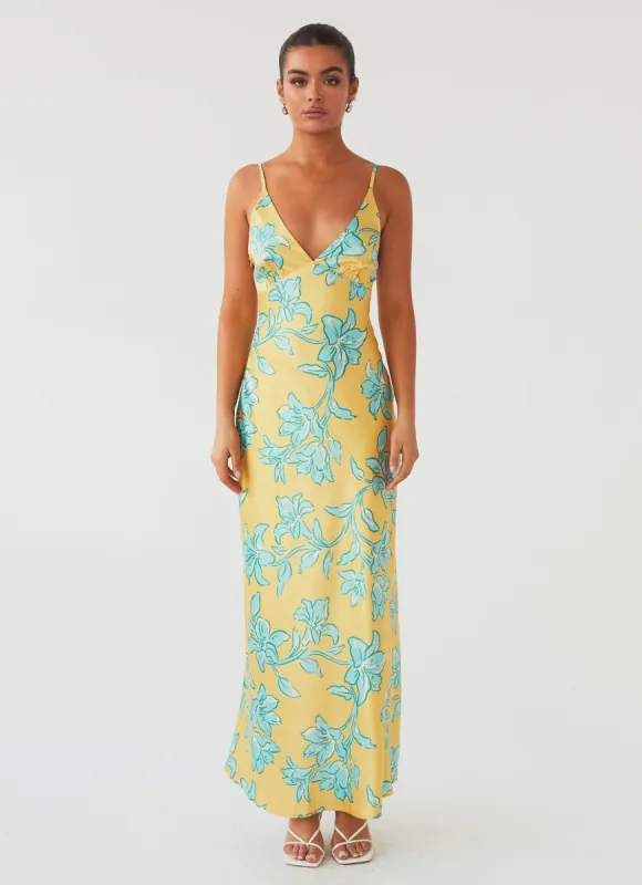Sorrento Sun Maxi Dress - Golden Bloom sold by Peppermayo