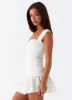 Kristina Mini Dress - White sold by Peppermayo