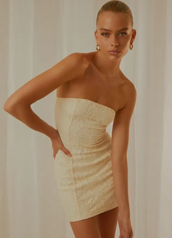Summer Brunch Tube Mini Dress - Ivory sold by Peppermayo