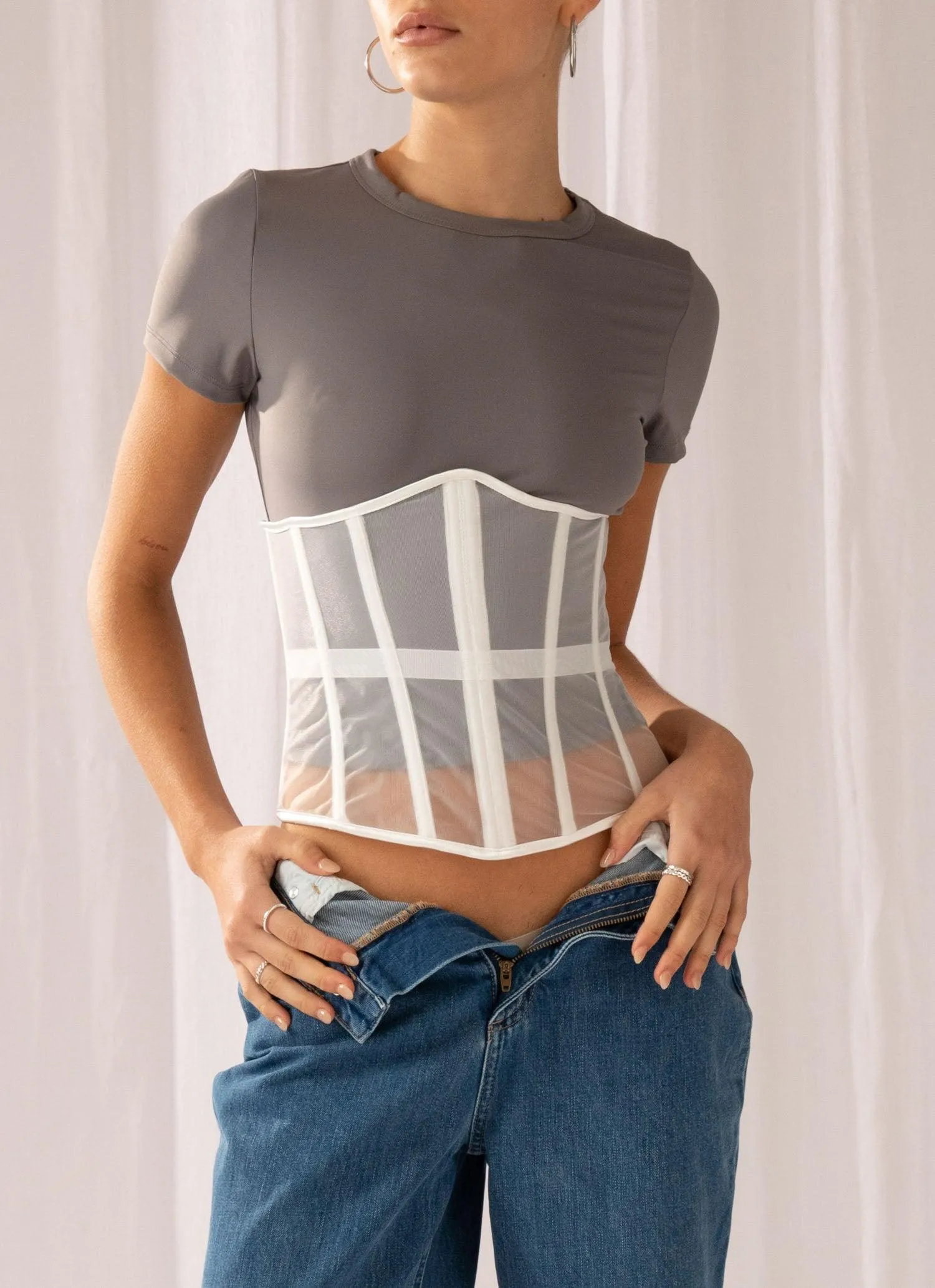 Higher Love bustier - White sold by Peppermayo