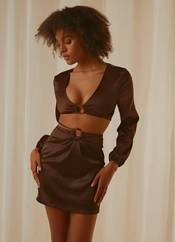 Regeneration Mini Skirt - Chocolate sold by Peppermayo