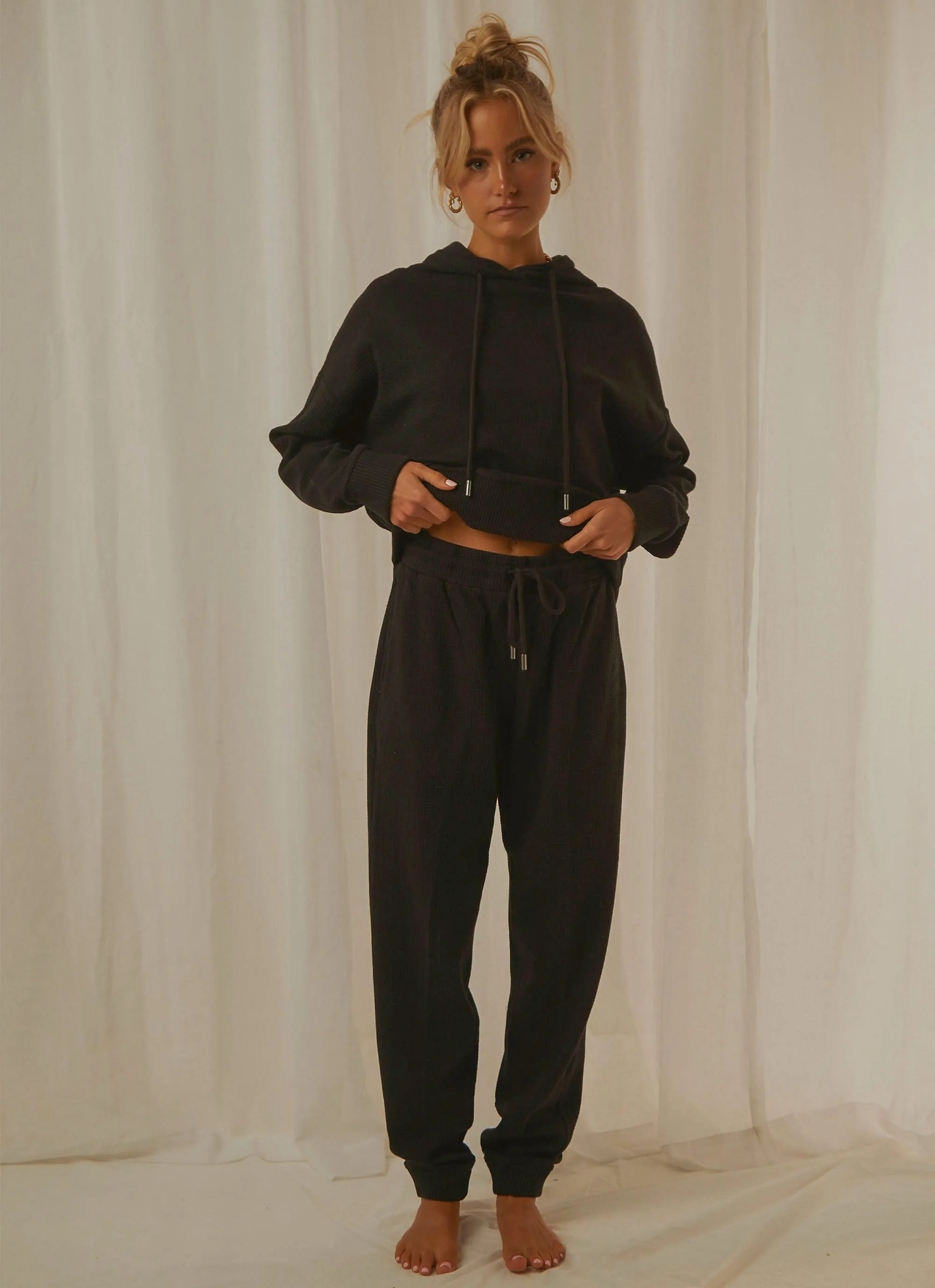 Kat Waffle Sweat Pant - Black sold by Peppermayo product image thumbnail 2