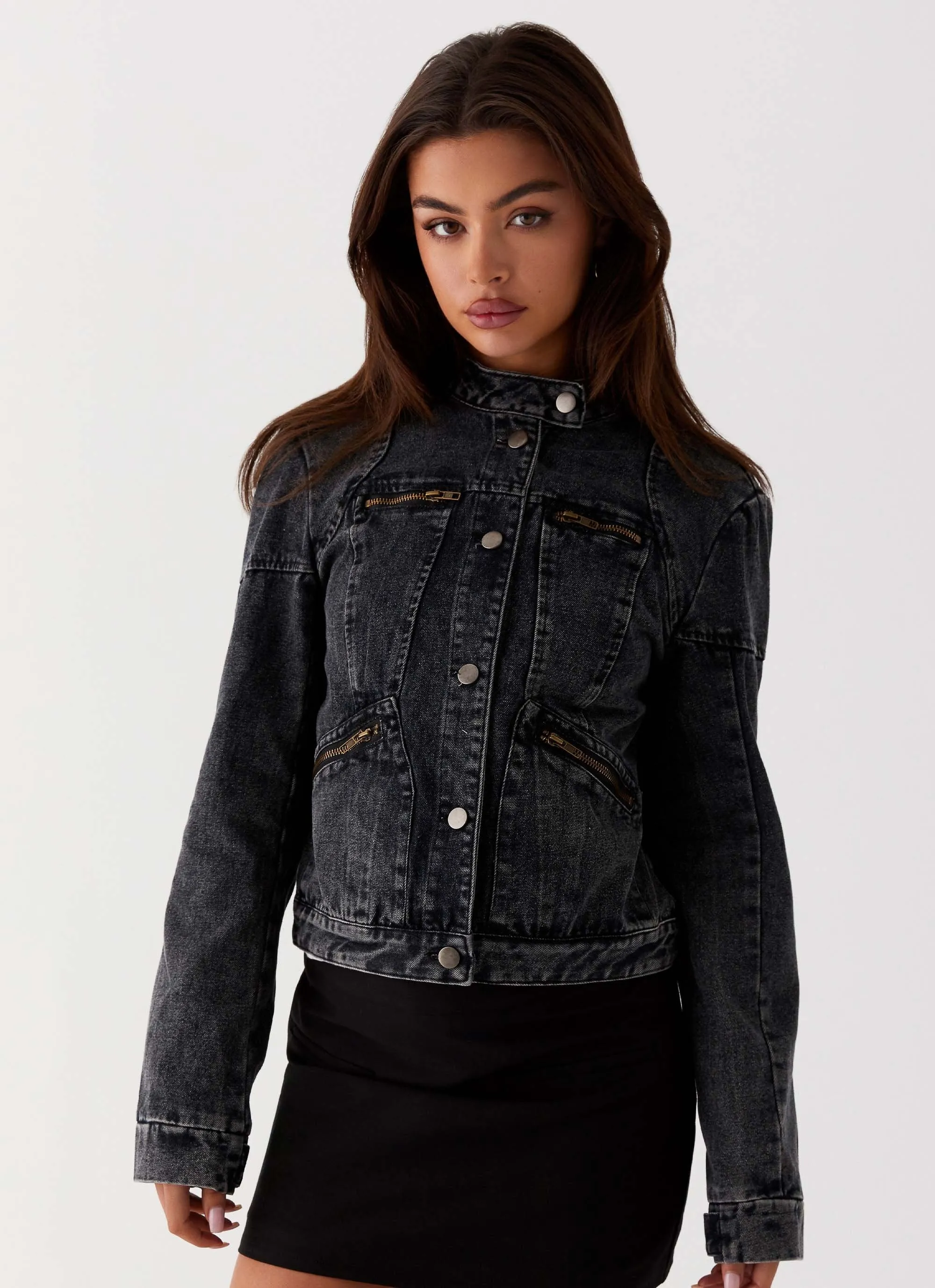 Another Late Night Denim Jacket - Charcoal sold by Peppermayo product image thumbnail 5