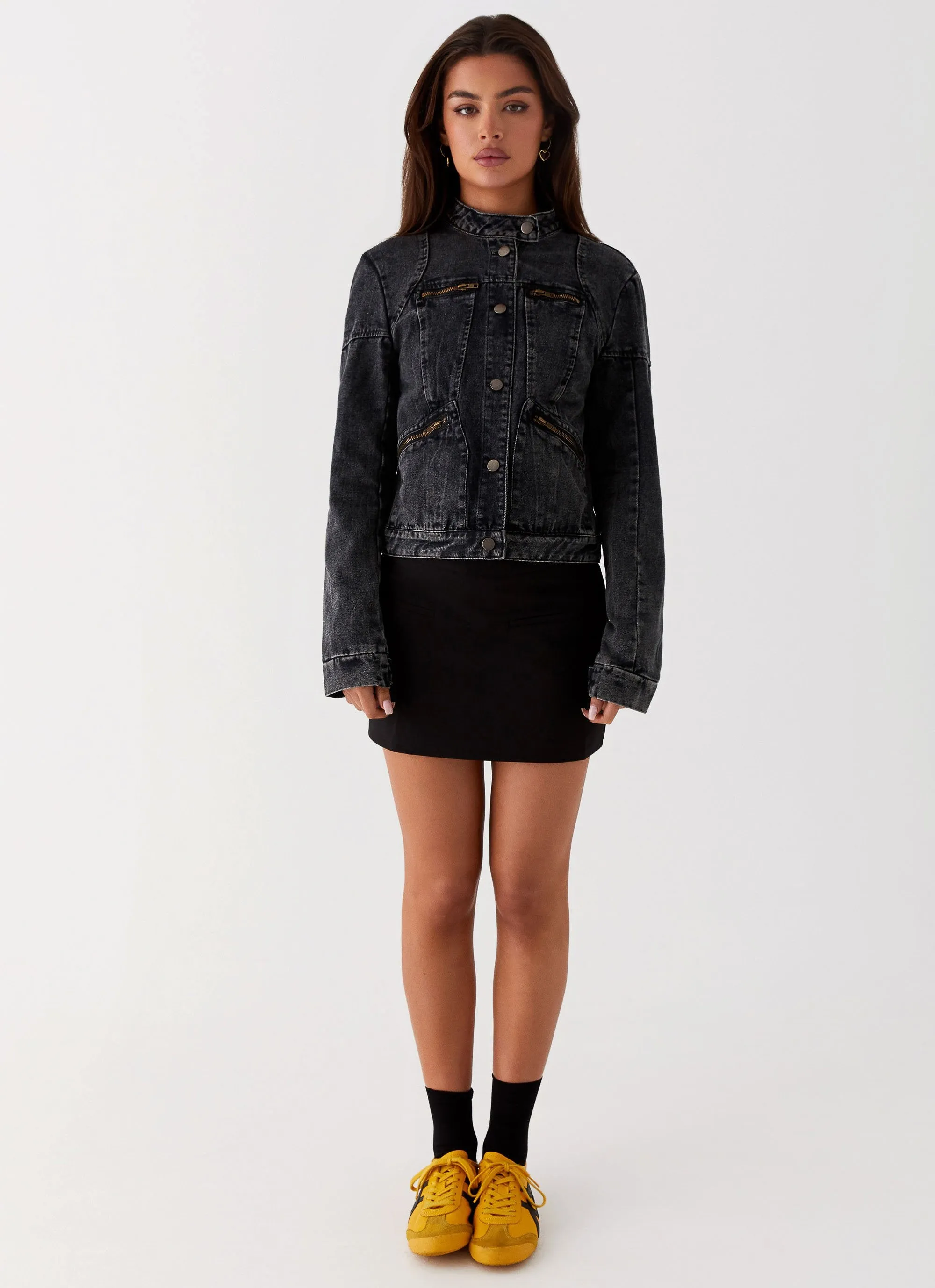 Another Late Night Denim Jacket - Charcoal sold by Peppermayo product image thumbnail 2