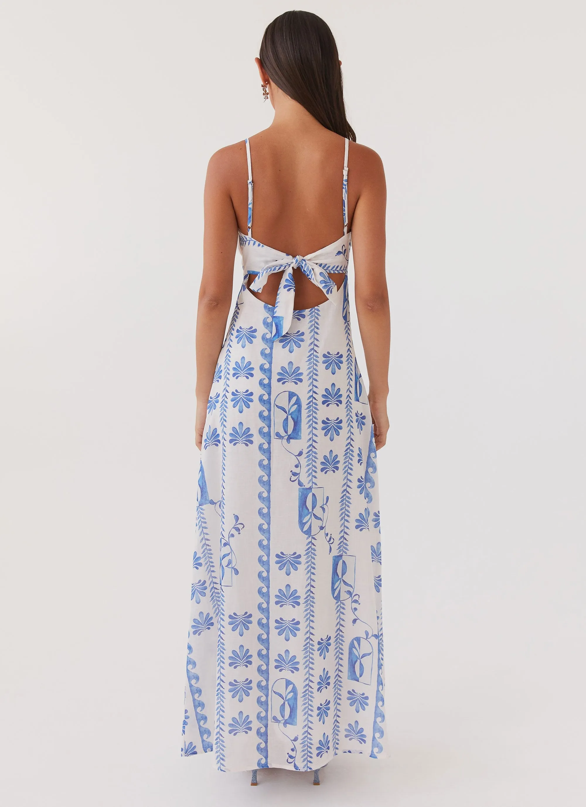Flora Linen Maxi Dress - Floral Wave sold by Peppermayo product image thumbnail 4