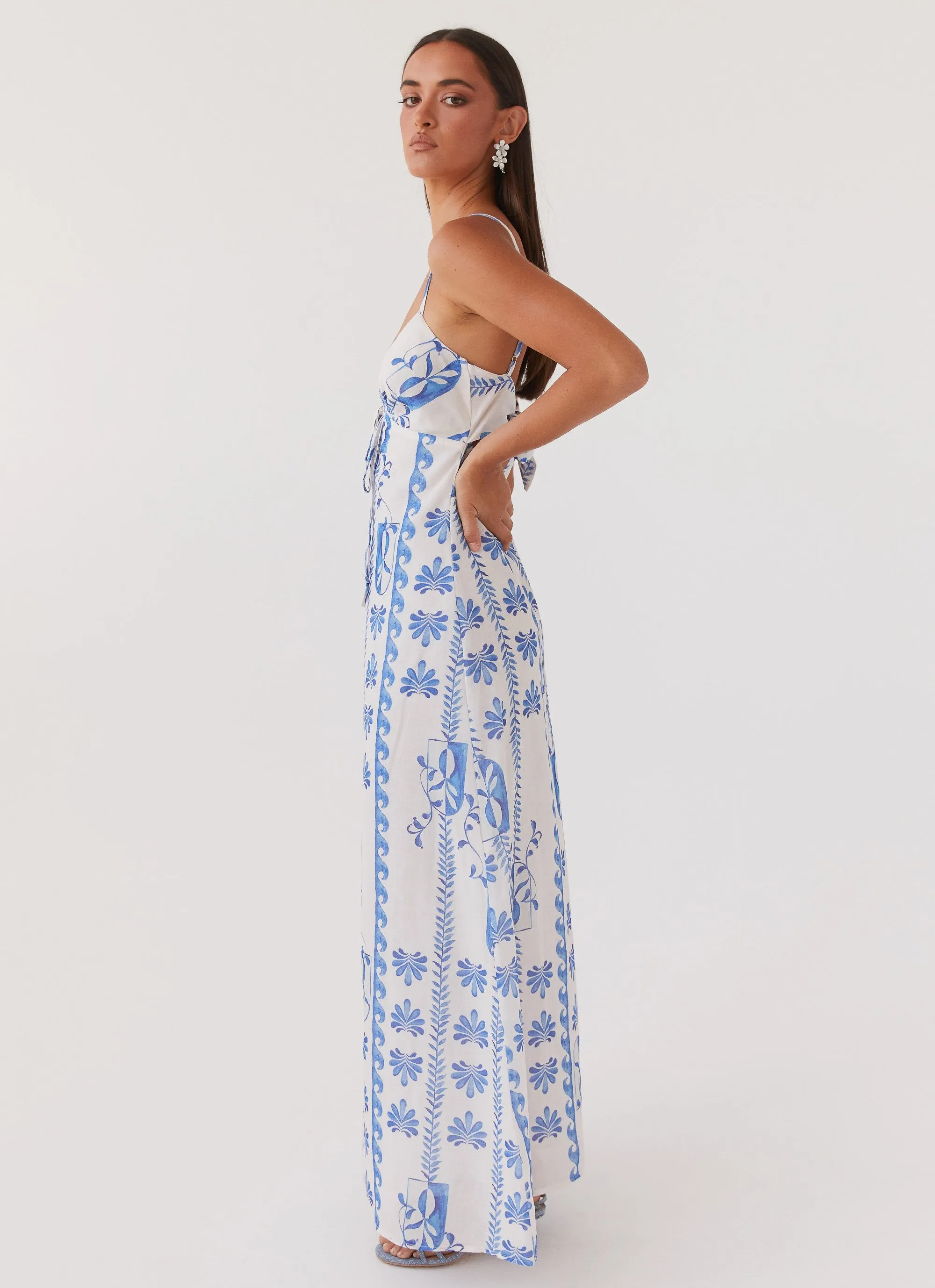 Flora Linen Maxi Dress - Floral Wave sold by Peppermayo product image thumbnail 3