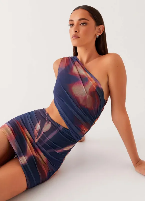 Addie Mini Dress - Midnight Bloom sold by Peppermayo