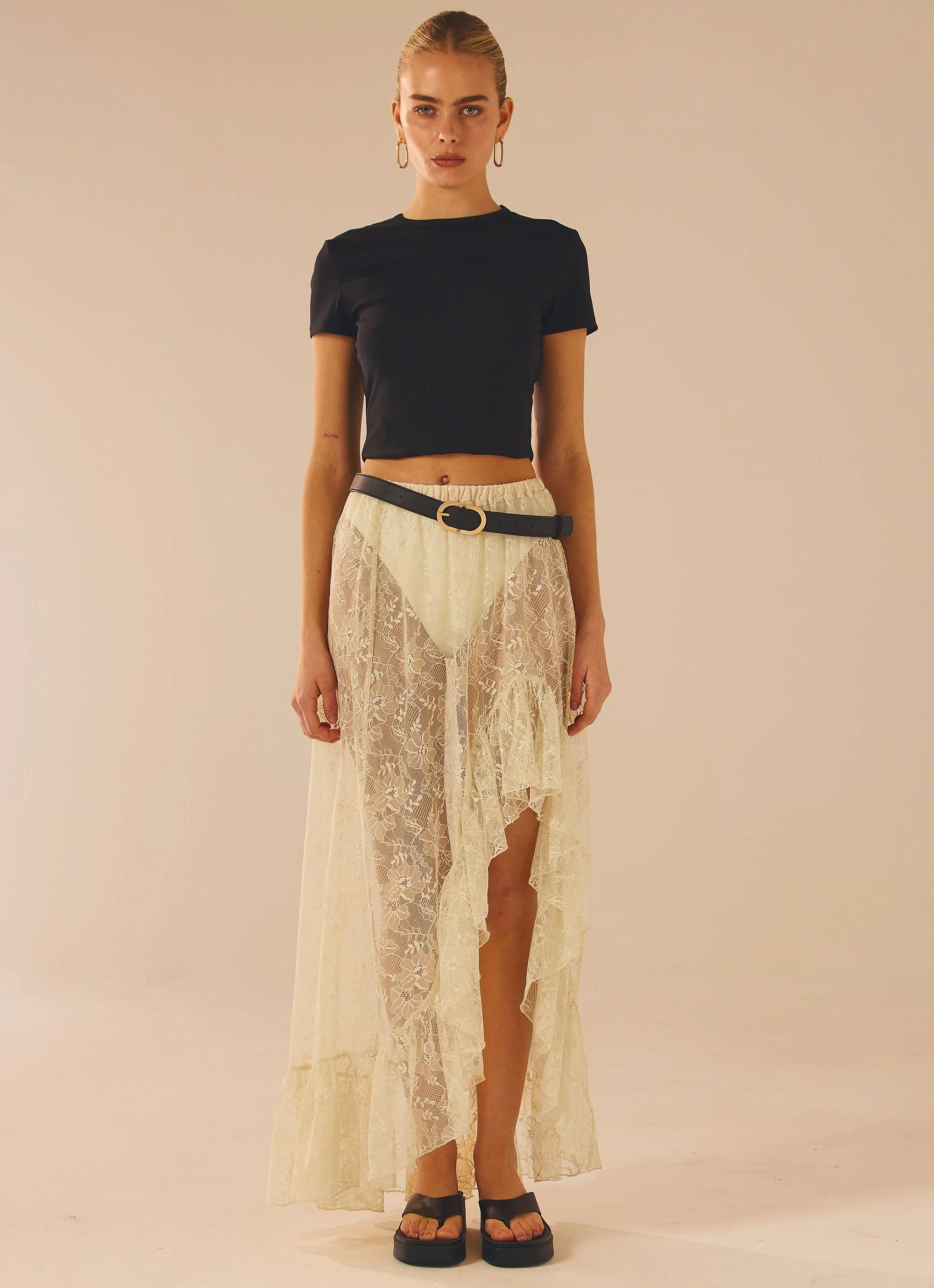 Florentina Lace Maxi Skirt - Ivory Tea sold by Peppermayo product image thumbnail 3