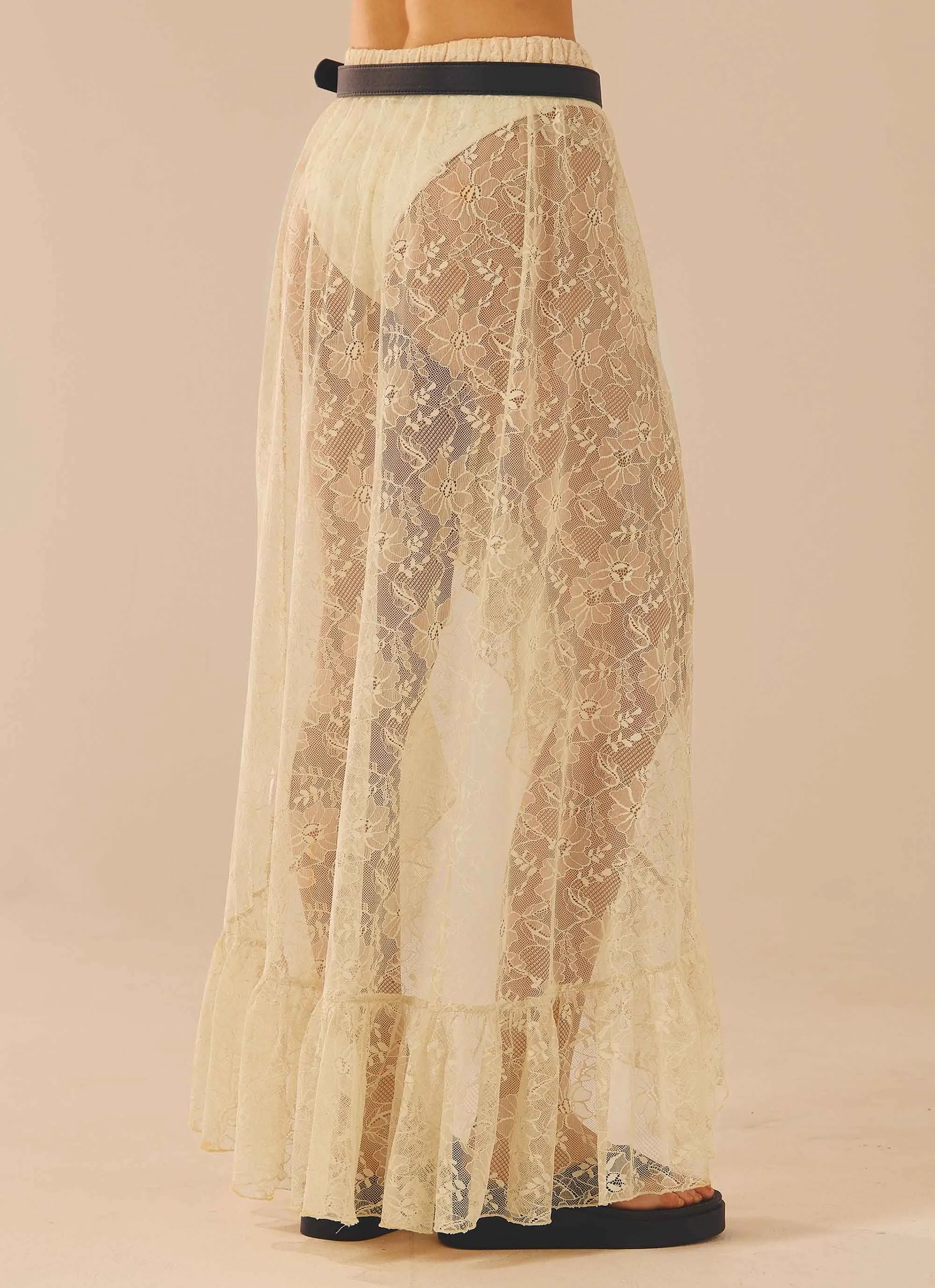 Florentina Lace Maxi Skirt - Ivory Tea sold by Peppermayo product image thumbnail 4