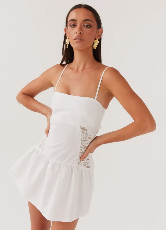 Cotton Cloud Mini Dress - White sold by Peppermayo