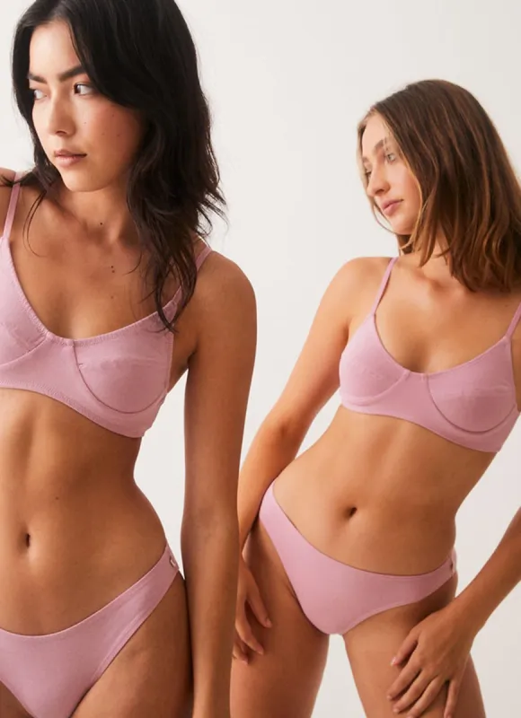 Lolly Hemp Bralette - Smokey Pink sold by Peppermayo