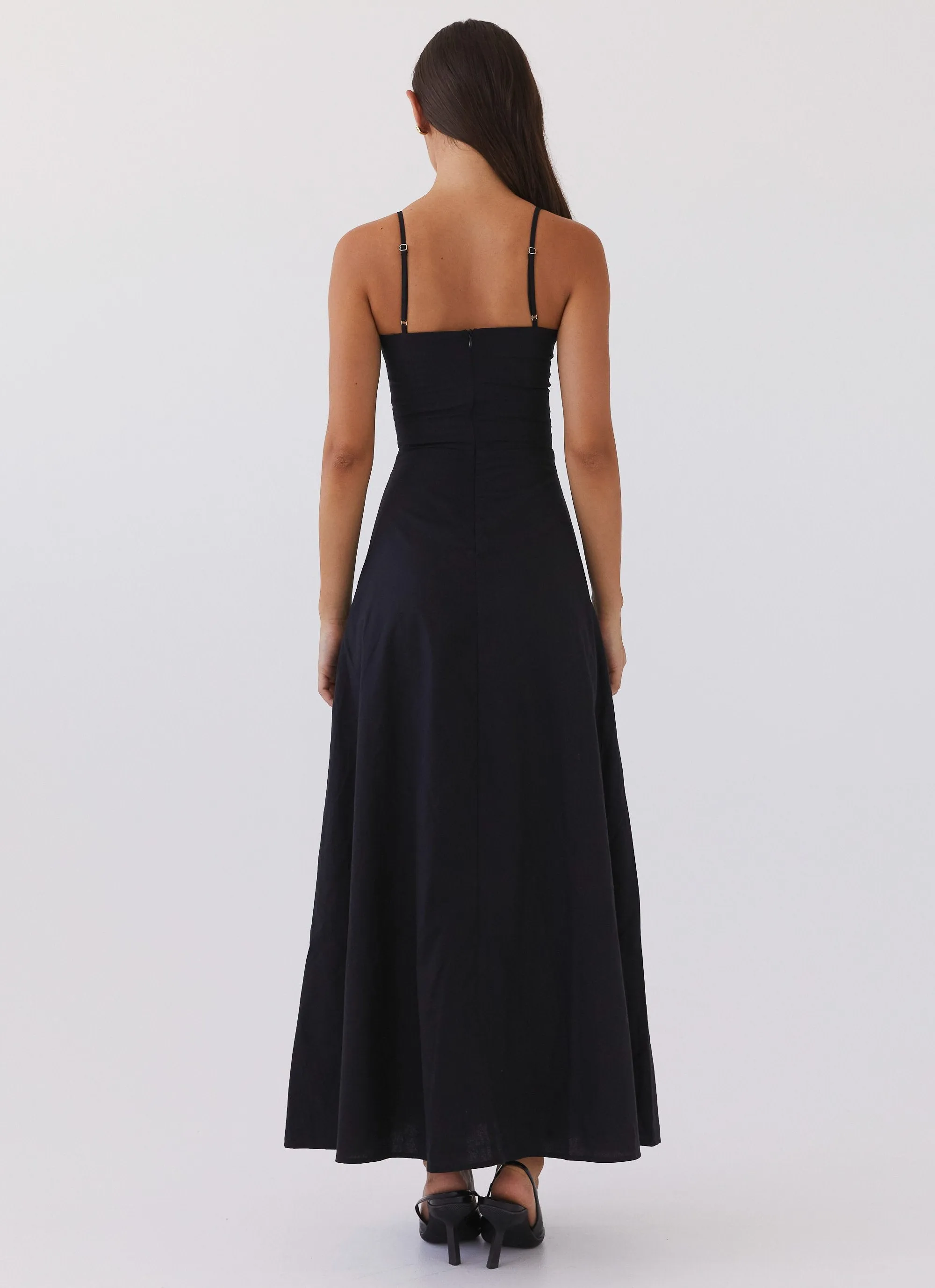 Angelina Linen Maxi Dress - Black sold by Peppermayo product image thumbnail 4