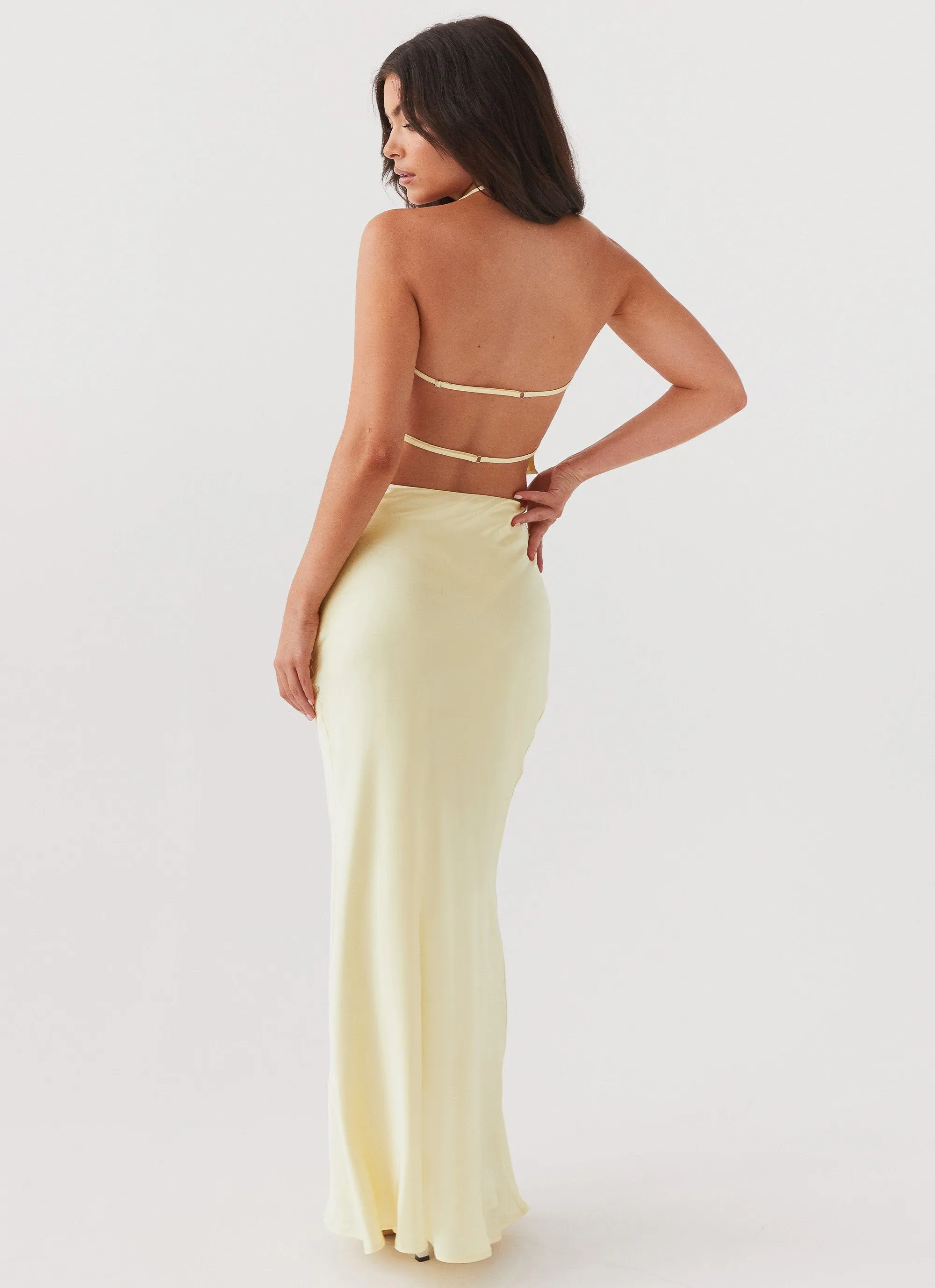 Ivanna Satin Maxi Skirt - Lemon sold by Peppermayo product image thumbnail 3