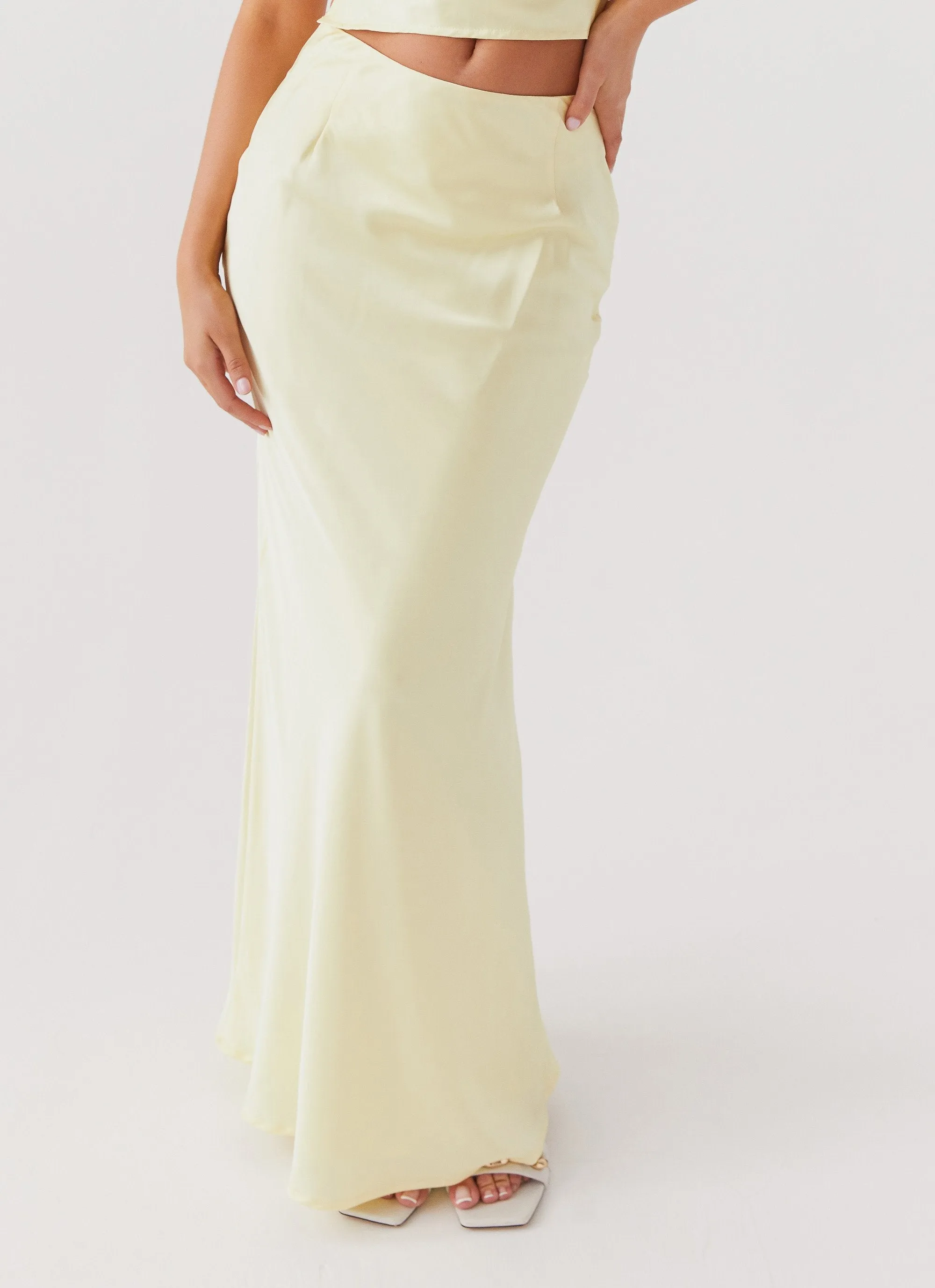 Ivanna Satin Maxi Skirt - Lemon sold by Peppermayo product image thumbnail 4