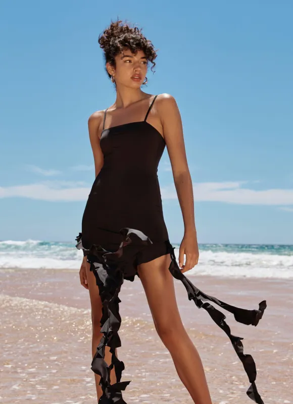 Last Night Mini Dress - Onyx sold by Peppermayo