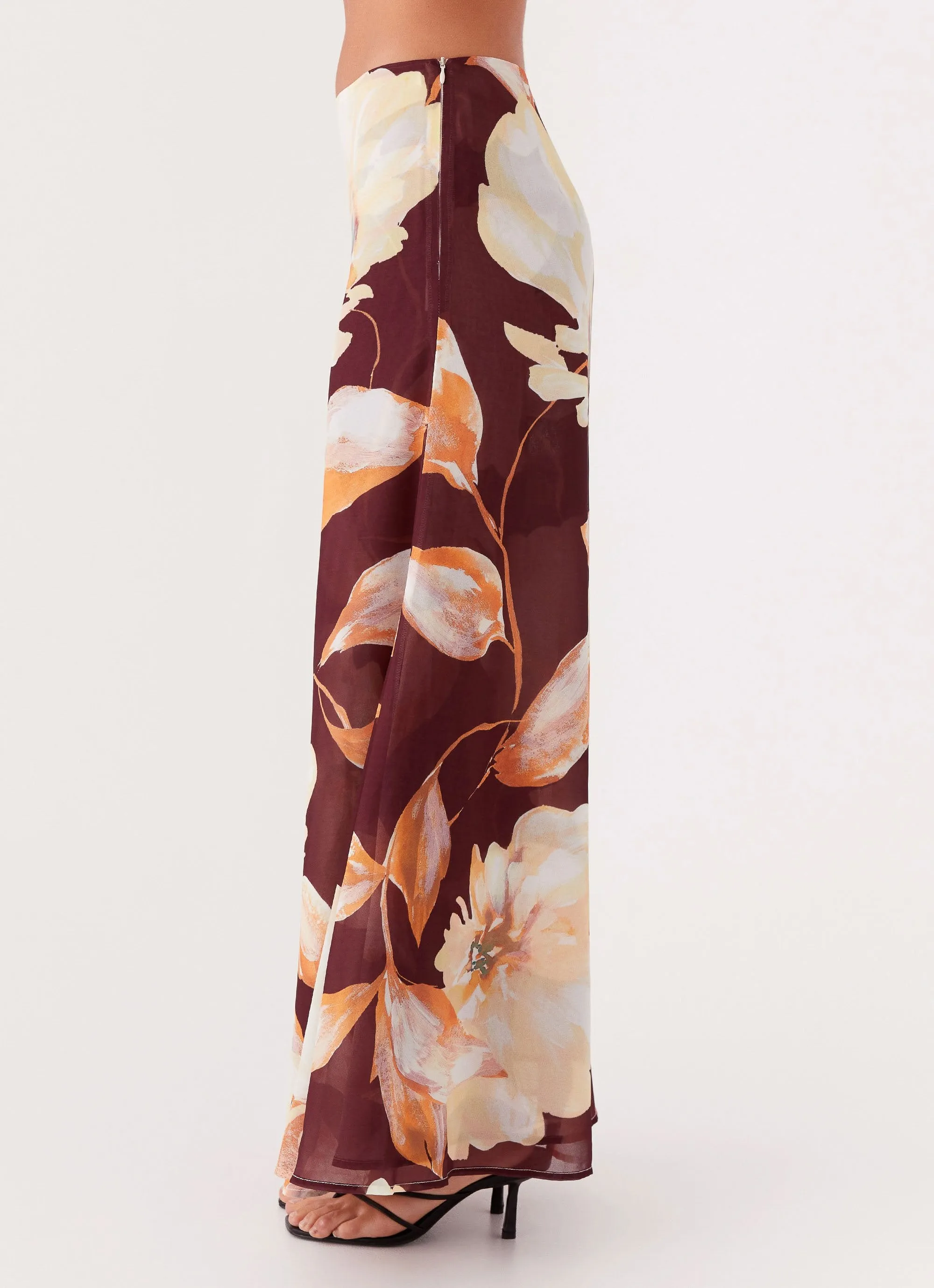 Camellia Maxi Skirt - Brown Floral sold by Peppermayo product image thumbnail 4