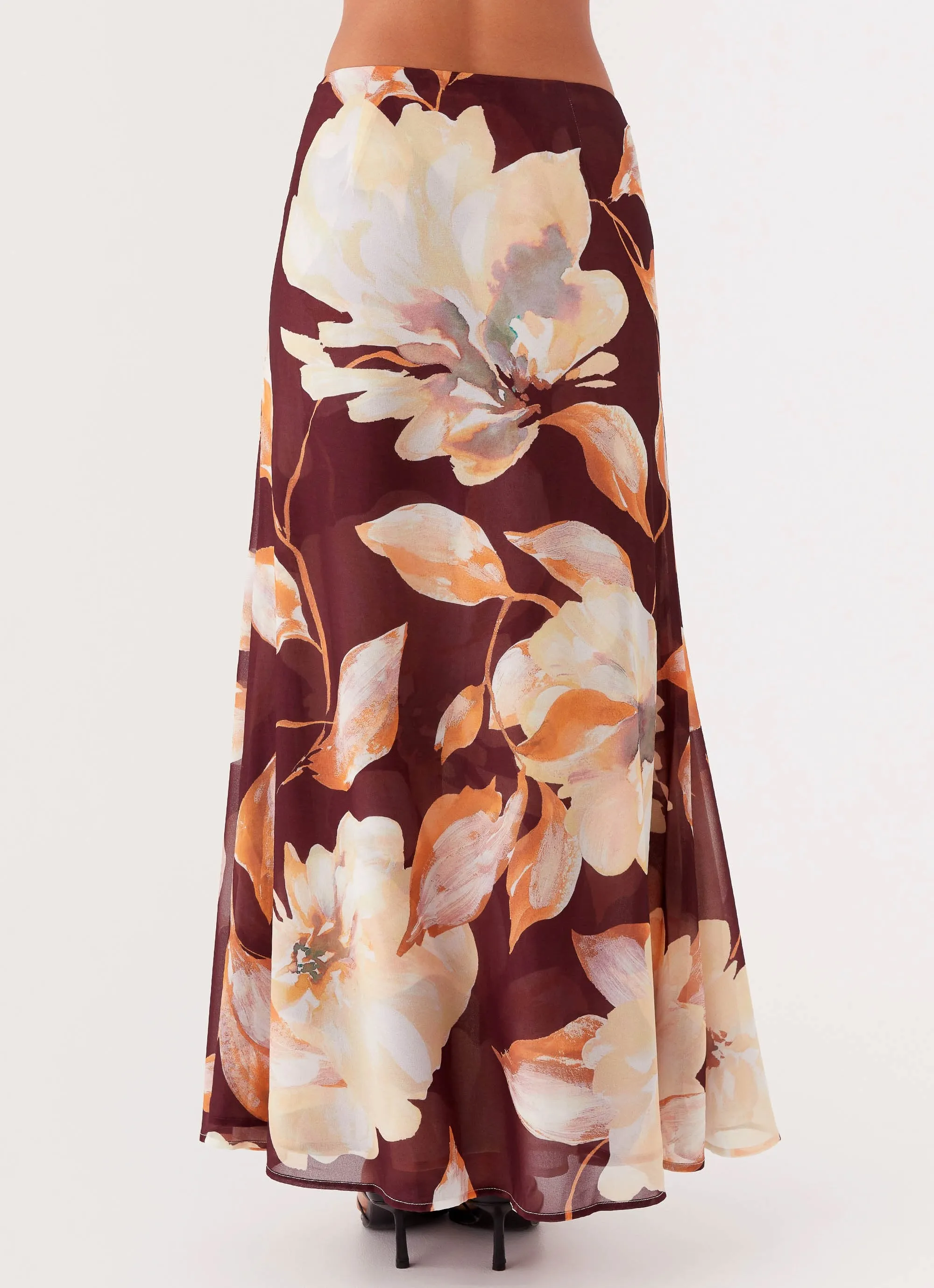Camellia Maxi Skirt - Brown Floral sold by Peppermayo product image thumbnail 5