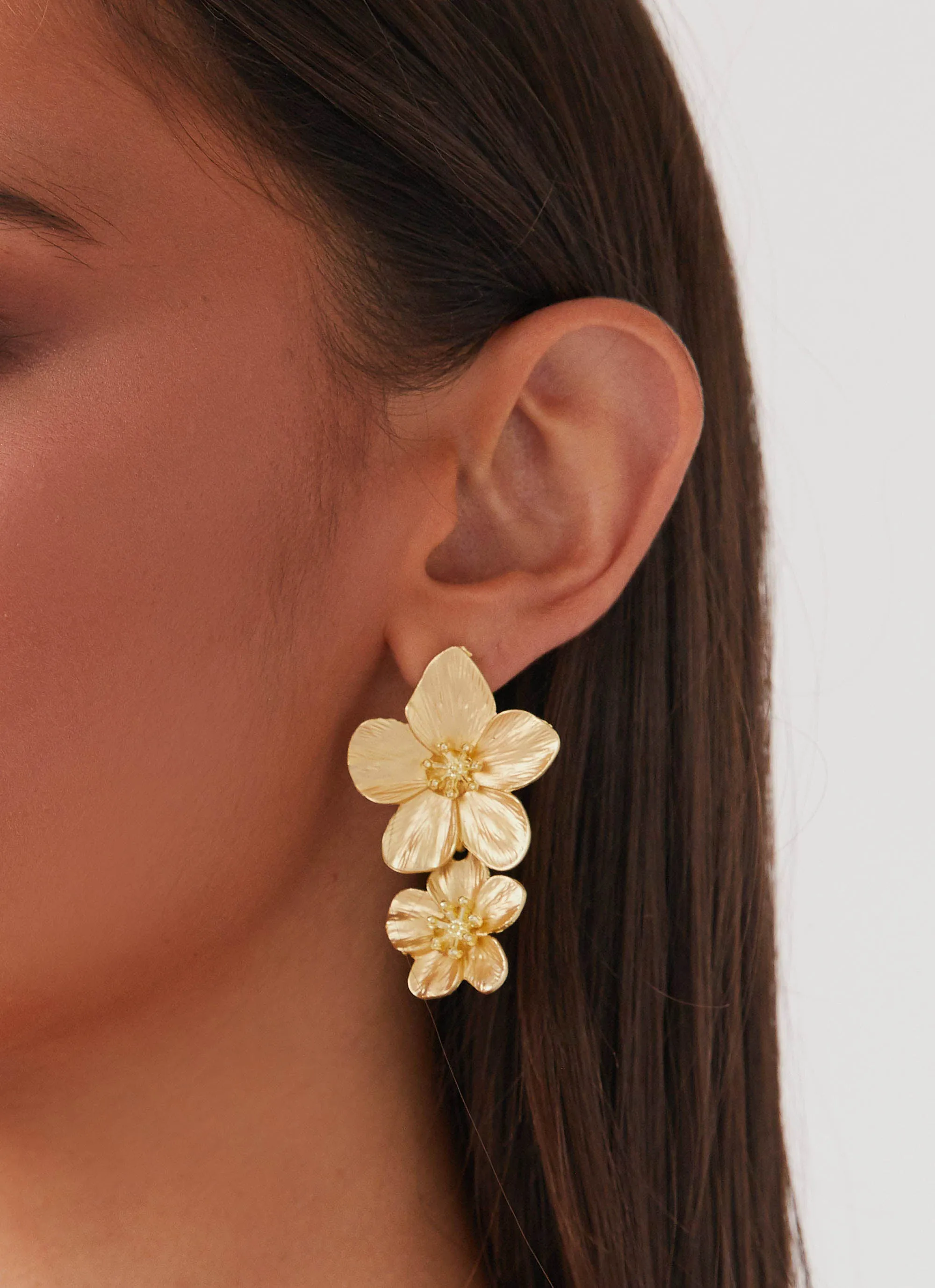 Lola Love Flower Earrings - Gold sold by Peppermayo product image thumbnail 4
