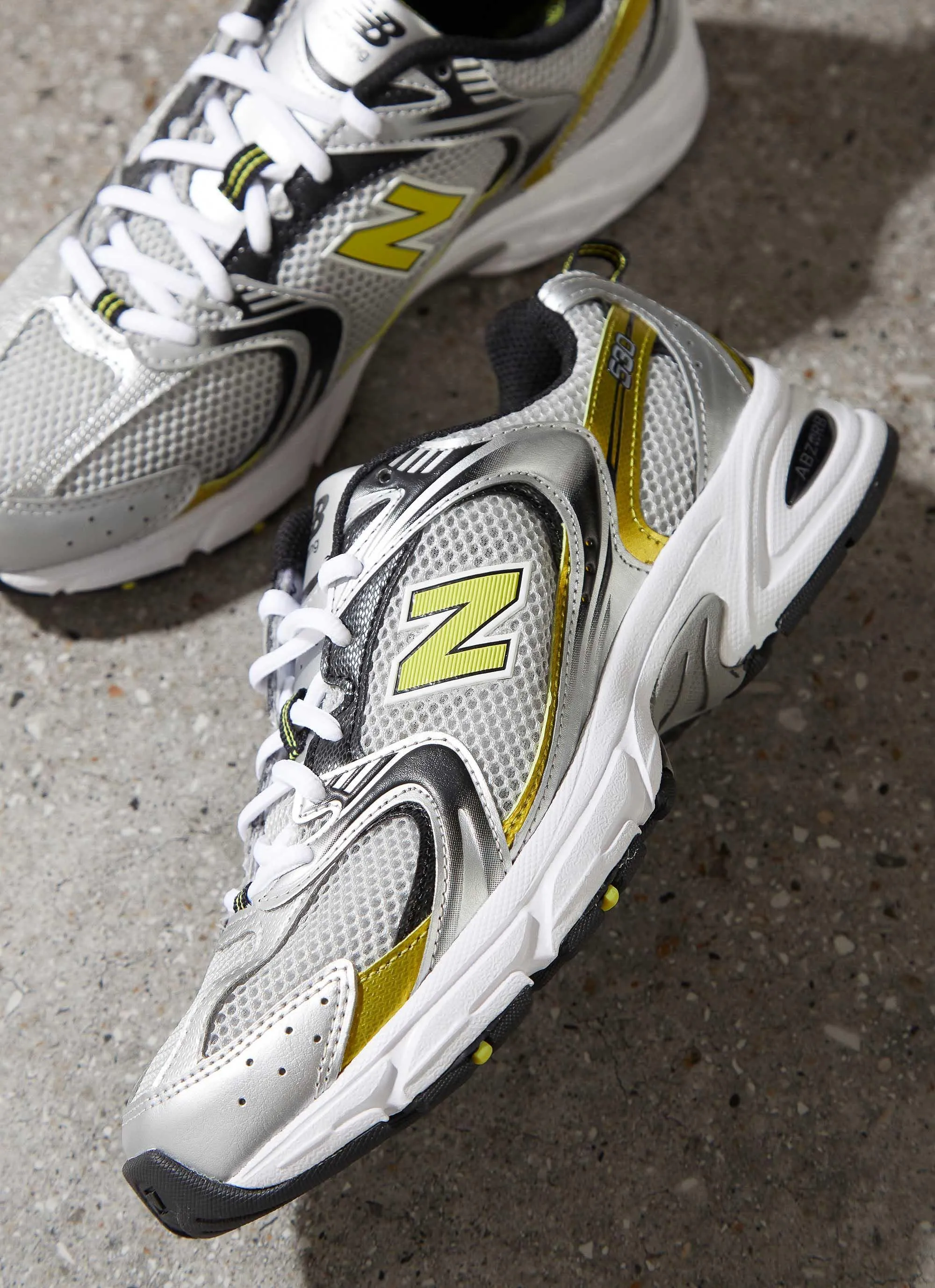 530 Sneaker - Retro Silver Yellow sold by Peppermayo