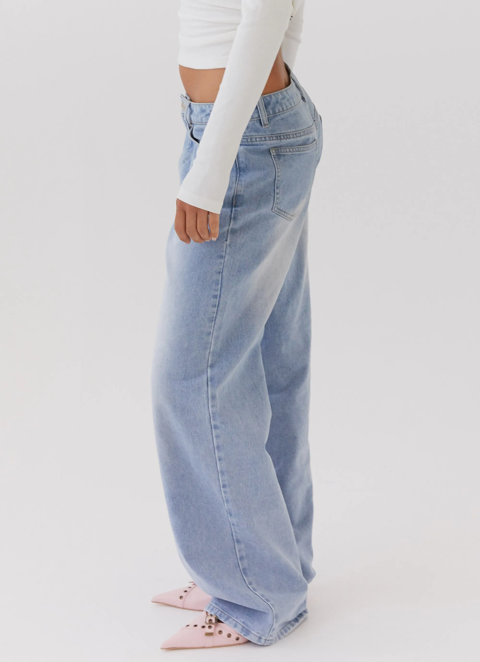 Keanna Low Rise Denim Jeans - Light Blue sold by Peppermayo product image thumbnail 3
