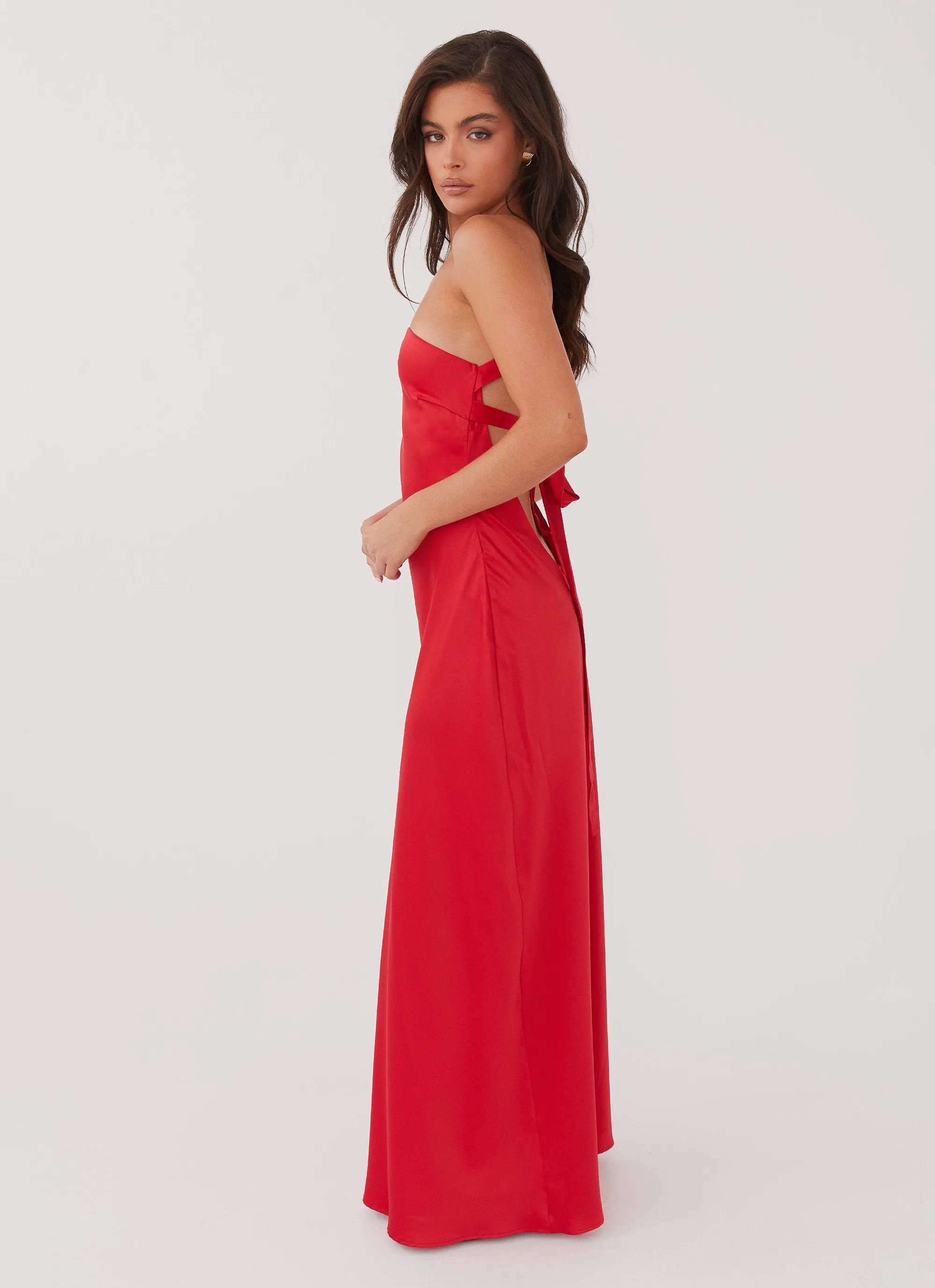 Delancy One Shoulder Maxi Dress - Rouge Red sold by Peppermayo product image thumbnail 4